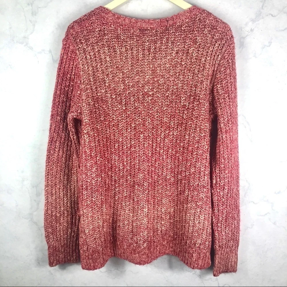 [Lucky Brand] Pink Knit Long Sleeve Comfy Sweater